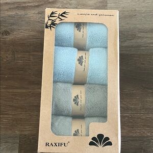 RAXIFU Blue and Gray Adult Bib Set